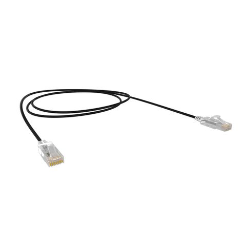 CERTECH Cat6A 30AWG UTP 10G RJ45 Patch Lead, Black LSZH Jacket, 0.25m