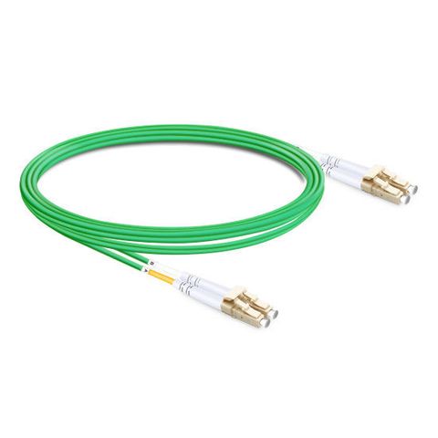 CERTECH LC-LC OM5 Duplex Fibre Patch Lead, Green LSZH Jacket - 0.5m