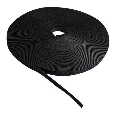50M Roll of Hook & Loop 12mm Width (2 x 25m Rolls)