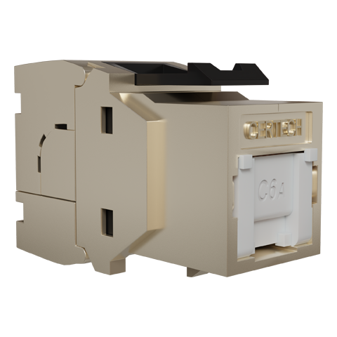 CERTECH Cat6A STP Keystone Jack, Tool-Free, Side Entry - 6pc Pack