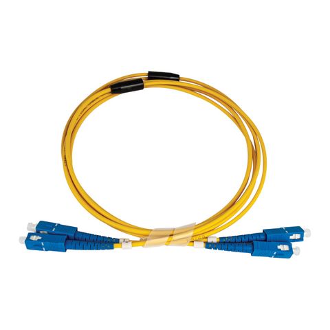 CERTECH Duplex Stainless Steel Armoured Fibre Patch Lead, SC-SC OS2, Yellow LSZH Jacket, 2m