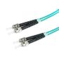 CERTECH Duplex Stainless Steel Armoured Fibre Patch Lead, ST-ST OM4, Aqua LSZH Jacket, 15m