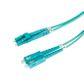 CERTECH Duplex Stainless Steel Armoured Fibre Patch Lead, LC-sC OM4, Aqua LSZH Jacket, 2m