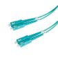 CERTECH Duplex Stainless Steel Armoured Fibre Patch Lead, SC-SC OM4, Aqua LSZH Jacket, 2m