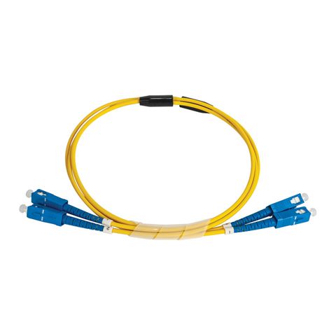 CERTECH Duplex Stainless Steel Armoured Fibre Patch Lead, SC-SC OS2, Yellow LSZH Jacket, 12.5m