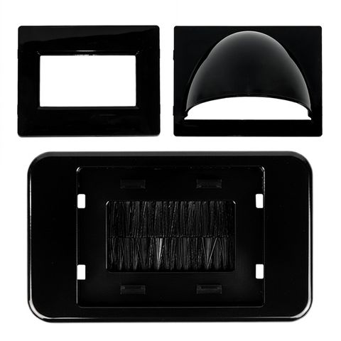 CERTECH Dual Bull Nose & Flush Brush Plate, Black