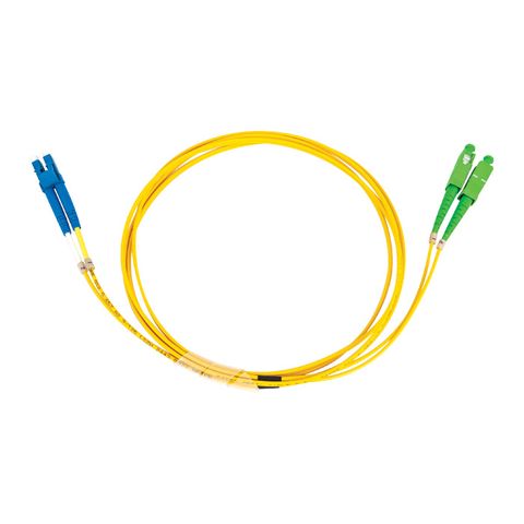 LC-SCA OS2 (G657A2) Duplex Fibre Lead, Yellow LSZH Jacket - 2m