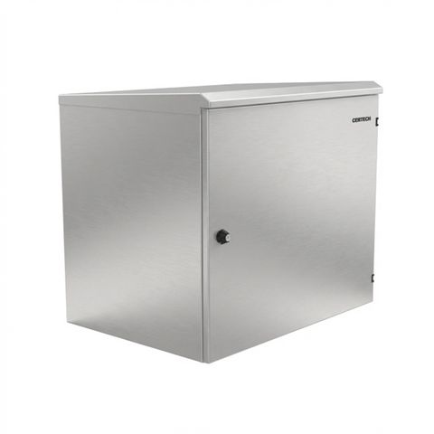 CERTECH 9RU 400mm Deep Stainless Steel Outdoor Wall Mount Cabinet, IP65 Rated