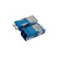 Fibre Adaptor, LC Duplex OS2 (Blue) - Flangeless, with Dust Proof Shutter
