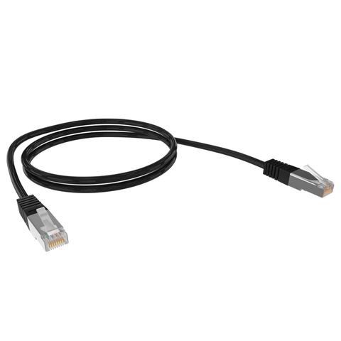 CERTECH Cat6A 26AWG S/FTP 10G RJ45 Patch Lead, 5m, Black PVC Jacket