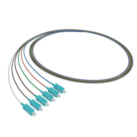 Fibre Pigtails, SC OM4, 2m Length - 6 Pack
