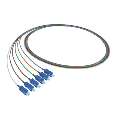 Fibre Pigtails, SC OS2, 2m Length - 6 Pack
