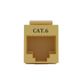 Cat6 RJ-45 UTP Keystone Jack. Yellow, 180 degrees, 6pc Pack