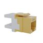 Cat6 RJ-45 UTP Keystone Jack. Yellow, 180 degrees, 6pc Pack