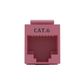 Cat6 RJ-45 UTP Keystone Jack. Pink, 180 degrees, 6pc Pack