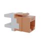 Cat6 RJ-45 UTP Keystone Jack. Orange, 180 degrees, 6pc Pack