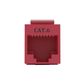 Cat6 RJ-45 UTP Keystone Jack. Red, 180 degrees, 6pc Pack
