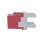 Cat6 RJ-45 UTP Keystone Jack. Red, 180 degrees, 6pc Pack