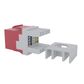 Cat6 RJ-45 UTP Keystone Jack. Red, 180 degrees, 6pc Pack