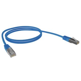 CERTECH Cat6A 26AWG S/FTP 10G RJ45 Patch Lead, 0.3m, Blue PVC Jacket