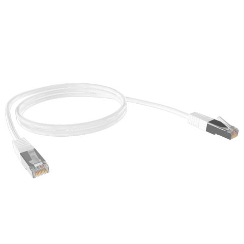 CERTECH Cat6A 26AWG S/FTP 10G RJ45 Patch Lead, 5m, White PVC Jacket