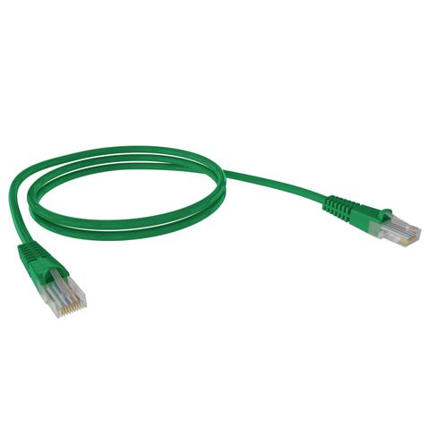 CERTECH Cat6 24AWG U/UTP RJ45 Patch Lead, 1m, Green PVC Jacket