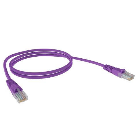 CERTECH Cat6 24AWG U/UTP RJ45 Patch Lead, 0.3m, Purple PVC Jacket