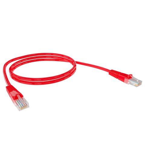 CERTECH Cat6 24AWG U/UTP RJ45 Patch Lead, 0.3m, Red PVC Jacket