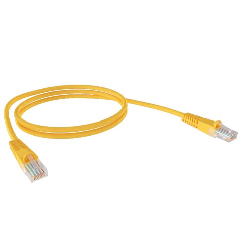 CERTECH Cat6 24AWG U/UTP RJ45 Patch Lead, 5m, Yellow PVC Jacket