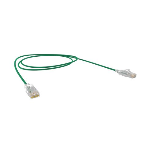 0.5M Cat6A UTP Super-Thin 10G Patch Lead, Green PVC Jacket, 30AWG