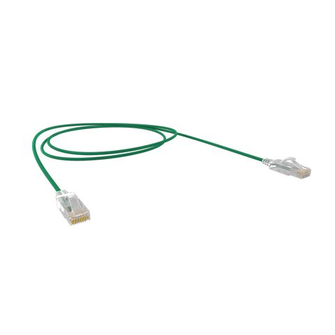 CERTECH Cat6A 30AWG UTP 10G RJ45 Patch Lead, Green PVC Jacket, 3m