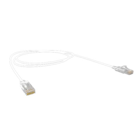 0.25M Cat6A UTP Super-Thin 10G Patch Lead, White PVC Jacket, 30AWG