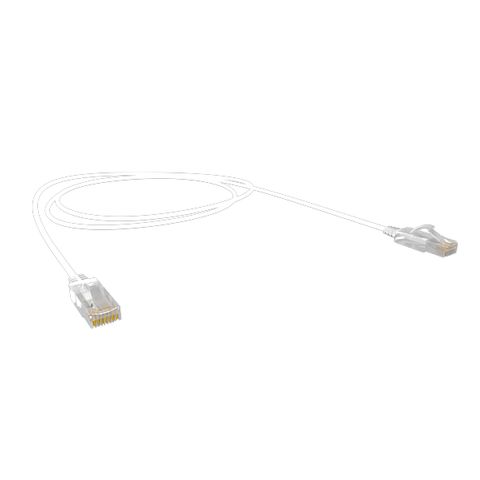 CERTECH Cat6A 30AWG UTP 10G RJ45 Patch Lead, White PVC Jacket, 2.5m