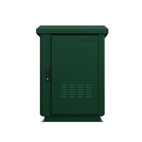 CERTECH 18RU 600mm Deep Outdoor Freestanding Cabinet. IP45 Rated, Forest Green