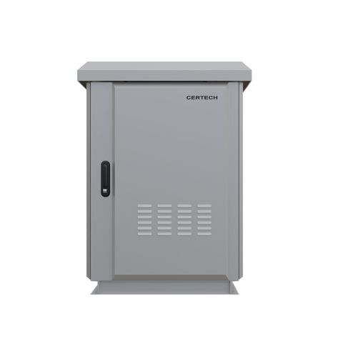 CERTECH 18RU 600mm Deep Outdoor Freestanding Cabinet. IP45 Rated, Grey