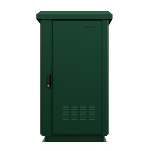 CERTECH 24RU 600mm Deep Outdoor Freestanding Cabinet. IP45 Rated, Forest Green