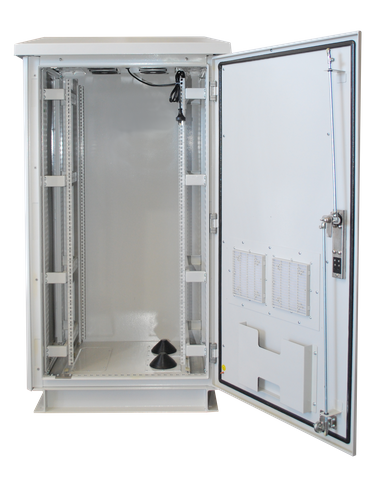 CERTECH 27RU 600mm Deep Outdoor Freestanding Cabinet. IP45 Rated, Grey