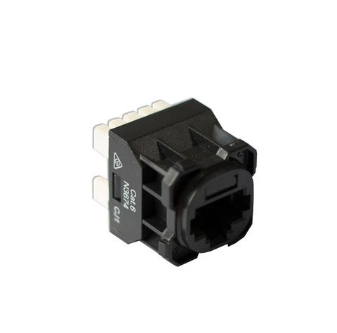 Cat6 RJ-45 UTP Wall Plate Jack. Black