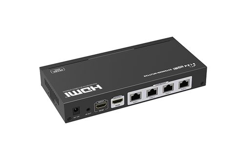 1 x 4 HDMI PoE Extender Splitter over Cat6. 1080p to 60 Metres, 4K@60Hz to 30 Metres