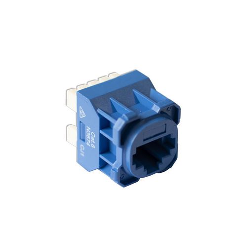 Cat6 RJ-45 UTP Wall Plate Jack. Blue