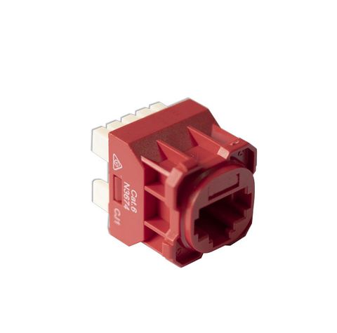 Cat6 RJ-45 UTP Wall Plate Jack. Red