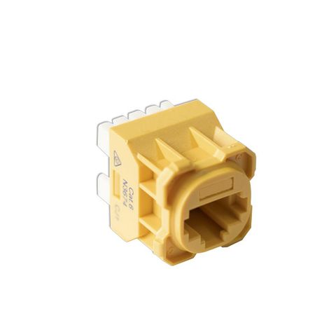 Cat6 RJ-45 UTP Wall Plate Jack. Yellow