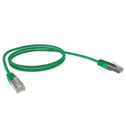 0.5M Cat6A S/FTP 10G Patch Lead, Green PVC Jacket, 26 AWG