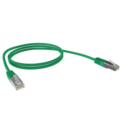 CERTECH Cat6A 26AWG S/FTP 10G RJ45 Patch Lead, 0.5m, Green PVC Jacket