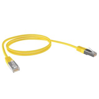 CERTECH Cat6A 26AWG S/FTP 10G RJ45 Patch Lead, 0.5m, Yellow PVC Jacket