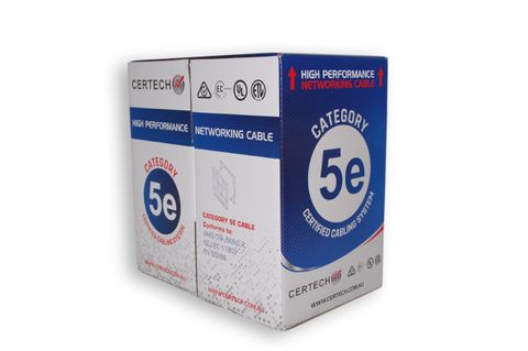 CERTECH 305M Cat5e U/UTP Solid Cable, Blue PVC Jacket