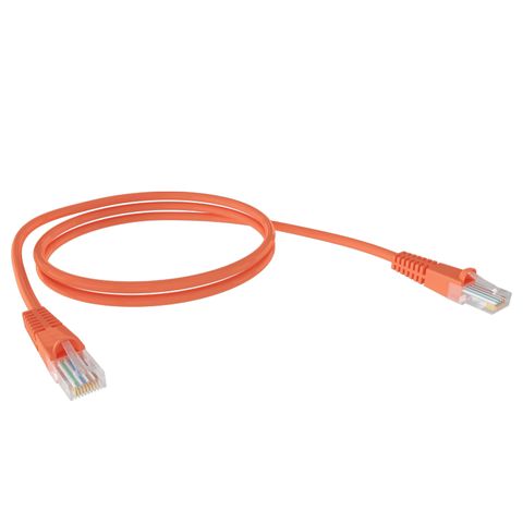 CERTECH Cat6 24AWG U/UTP RJ45 Patch Lead, 0.3m, Orange PVC Jacket