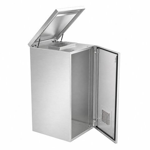 CERTECH 24RU 600mm Deep Stainless Steel Outdoor Wall Mount Cabinet, IP45 Rated