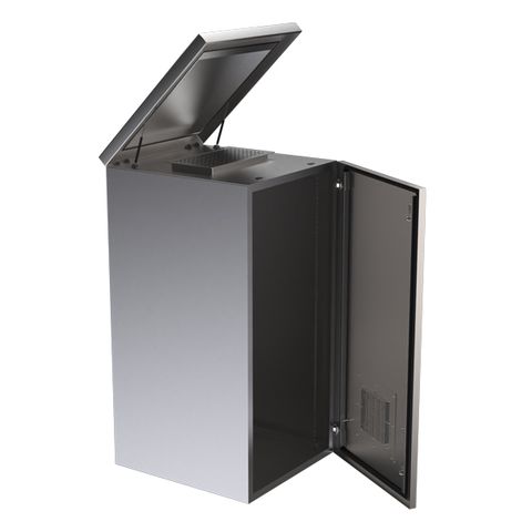 CERTECH 24RU 600mm Deep Stainless Steel Outdoor Wall Mount Cabinet, IP45 Rated