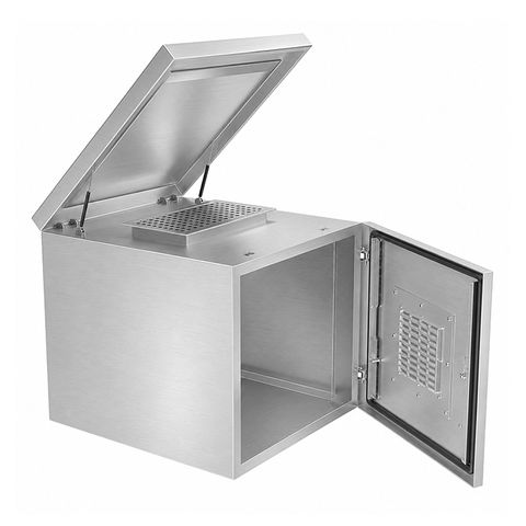 CERTECH 9RU 400mm Deep Stainless Steel Outdoor Wall Mount Cabinet, IP45 Rated
